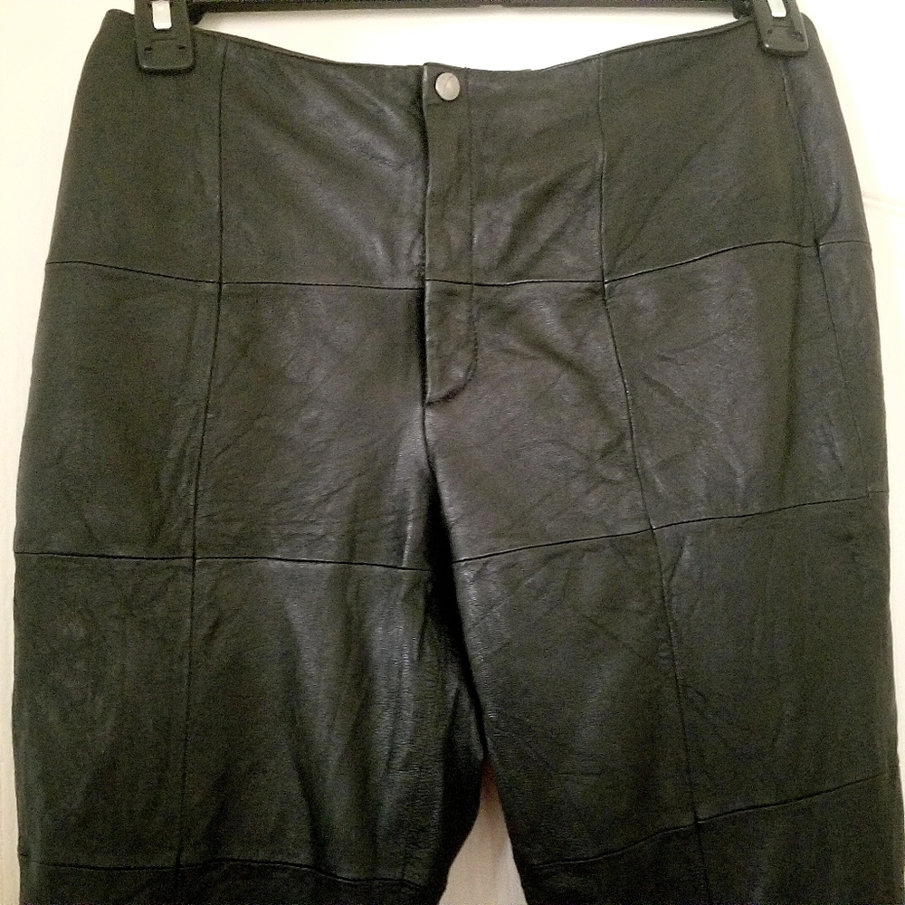 Leather Patchwork Pants - image 2